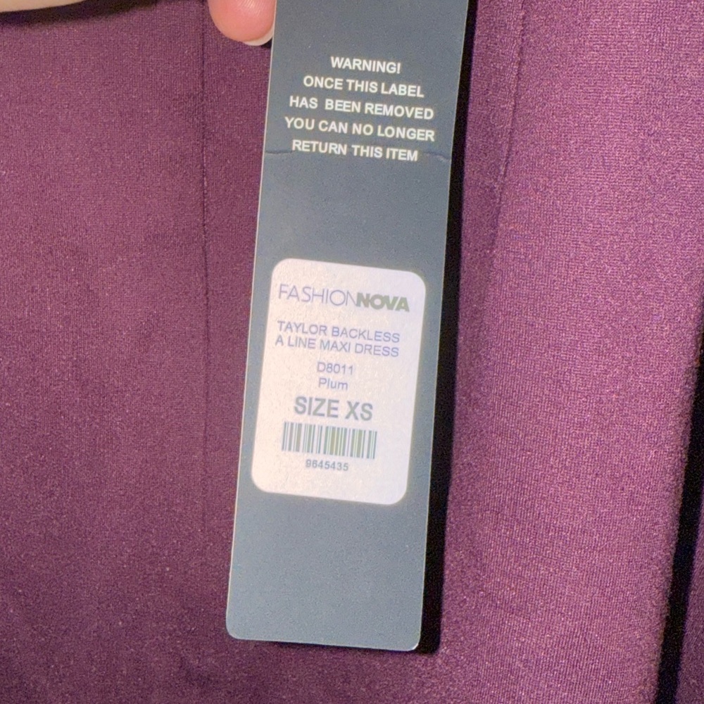 Fashion Nova Taylor Backless A Line Maxi Dress Deep Purple Maxi Dress- Size XS - Picture 7 of 10